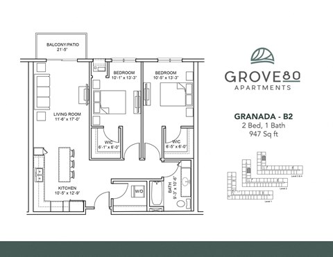 Granada - B2 Floor Plan at Grove80 Apartments, Cottage Grove, MN